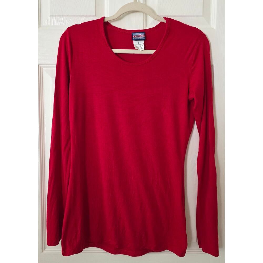 Cherokee Workwear Red Long Sleeve Under Scrub Top Size Small